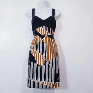 Tibi New York Wool Silk Printed Sheath Dress